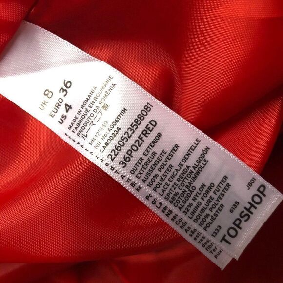 TOPSHOP Hot Orange Lace Back Romper Playsuit - Picture 10 of 10